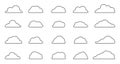 Cloud black contour weather icon bubble vector set