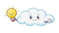 Cloud Thinking Idea Lightbulb Concept, vector design Generative AI Royalty Free Stock Photo
