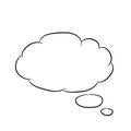 Cloud thought fly white of vector illustrations Royalty Free Stock Photo