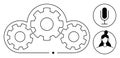Cloud Integration Featuring Gears, Microphone, and User Profile Connection Royalty Free Stock Photo
