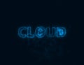Cloud title with plexus effect. Connected lines with dots. Lines title plexus Royalty Free Stock Photo