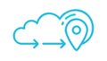 Cloud to Location Pin Flow, Data Sync & Movement, vector design Generative AI Royalty Free Stock Photo