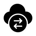 Cloud transfer vector glyph flat icon Royalty Free Stock Photo