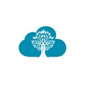 Cloud Tree Logo Design. Royalty Free Stock Photo
