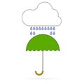 Cloud with an umbrella. Raster Royalty Free Stock Photo