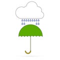 Cloud with an umbrella. Vector. Royalty Free Stock Photo
