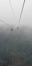 in a cloud uphill cable car banahill