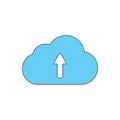Cloud and upload colored icon vector design illustration Royalty Free Stock Photo