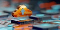 Cloud upload, data storage, database, cloud computing concept Royalty Free Stock Photo