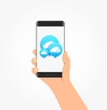 Cloud Upload & Download Icon Bubbles Phone Vector Royalty Free Stock Photo