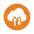 Cloud upload and download icon logo