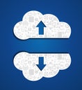 Cloud upload and download Royalty Free Stock Photo