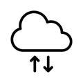 Cloud upload download vector line icon Royalty Free Stock Photo