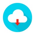 Cloud Upload Flat Circle Icon