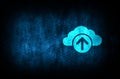 Cloud upload icon abstract blue background illustration digital texture design concept