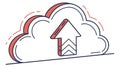 Cloud upload icon for data storage and file transfer user interfaces, vector design Generative AI Royalty Free Stock Photo