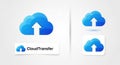 Cloud upload icon and logo for data transfer and storage services Royalty Free Stock Photo