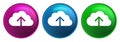 Cloud upload icon magic glass design round button set illustration Royalty Free Stock Photo