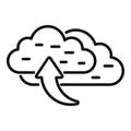Cloud upload icon outline vector. Backup data Royalty Free Stock Photo