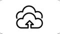 Cloud Upload Icon - Simple Black and White Vector Graphic Royalty Free Stock Photo
