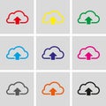 Cloud upload icon stock vector illustration flat design Royalty Free Stock Photo
