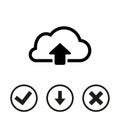 Cloud upload icon stock vector illustration flat design Royalty Free Stock Photo