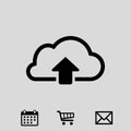Cloud upload icon stock vector illustration flat design Royalty Free Stock Photo