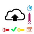 Cloud upload icon stock vector illustration flat design Royalty Free Stock Photo