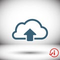 Cloud upload icon stock vector illustration flat design Royalty Free Stock Photo