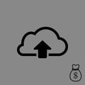 Cloud upload icon stock vector illustration flat design Royalty Free Stock Photo