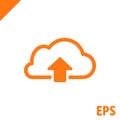 Cloud upload icon stock vector illustration flat design Royalty Free Stock Photo