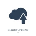 cloud upload icon in trendy design style. cloud upload icon isolated on white background. cloud upload vector icon simple and Royalty Free Stock Photo