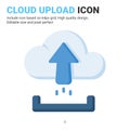 Cloud upload icon vector with flat color style isolated on white background. Vector illustration uploading sign symbol icon Royalty Free Stock Photo