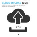 Cloud upload icon vector with glyph style isolated on white background. Vector illustration uploading sign symbol icon concept Royalty Free Stock Photo