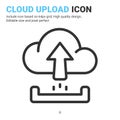 Cloud upload icon vector with outline style isolated on white background. Vector illustration uploading sign symbol icon concept Royalty Free Stock Photo