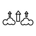 Cloud upload icon vector sign and symbol isolated on white background, Cloud upload logo concept Royalty Free Stock Photo