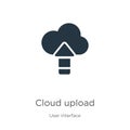 Cloud upload icon vector. Trendy flat cloud upload icon from user interface collection isolated on white background. Vector Royalty Free Stock Photo