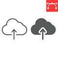 Cloud upload line and glyph icon, ui and button, computing sign vector graphics, editable stroke linear icon, eps 10. Royalty Free Stock Photo