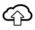 Cloud upload line icon. Storage symbol. Vector outline illustration isolated on white Royalty Free Stock Photo