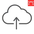 Cloud upload line icon, ui and button, computing sign vector graphics, editable stroke linear icon, eps 10. Royalty Free Stock Photo