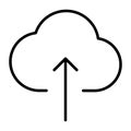 Cloud Upload Line Icon. Vector Simple Minimal 96x96 Pictogram