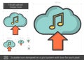 Cloud upload music line icon. Royalty Free Stock Photo