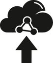 Cloud Upload and Share Network Icon Royalty Free Stock Photo