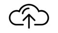 Cloud upload outline icon, representing data transfer to cloud , vector design Generative AI Royalty Free Stock Photo