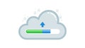 Cloud Upload Progress Bar with Files Royalty Free Stock Photo