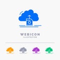 cloud, upload, save, data, computing 5 Color Glyph Web Icon Template isolated on white. Vector illustration Royalty Free Stock Photo