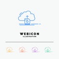 cloud, upload, save, data, computing 5 Color Line Web Icon Template isolated on white. Vector illustration Royalty Free Stock Photo