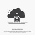 cloud, upload, save, data, computing Icon. glyph vector gray symbol for UI and UX, website or mobile application Royalty Free Stock Photo