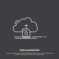 cloud, upload, save, data, computing Icon. Line vector symbol for UI and UX, website or mobile application Royalty Free Stock Photo
