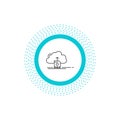 cloud, upload, save, data, computing Line Icon. Vector isolated illustration Royalty Free Stock Photo